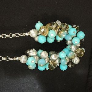 Blue & Silver Beaded Fashion Necklace